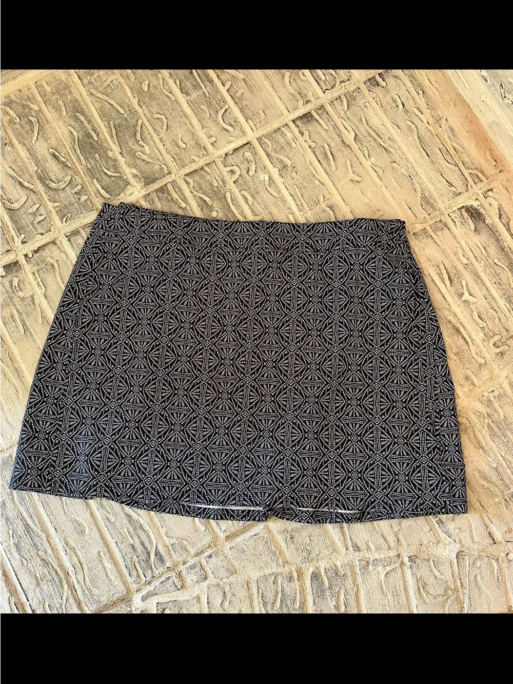 Black Patterned Women's RIP Skirt